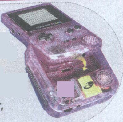 Purple Handheld Gaming Console with Detachable Accessory Base