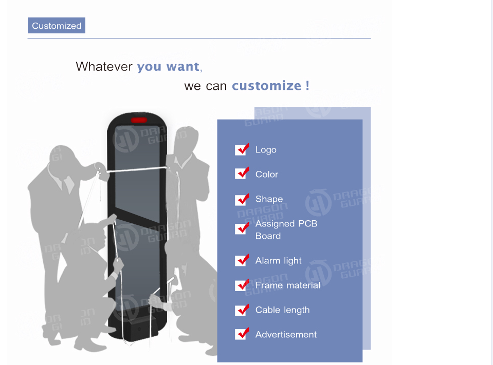Customization options for security gates