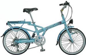 Folding Bicycle with Rear Rack and Fenders