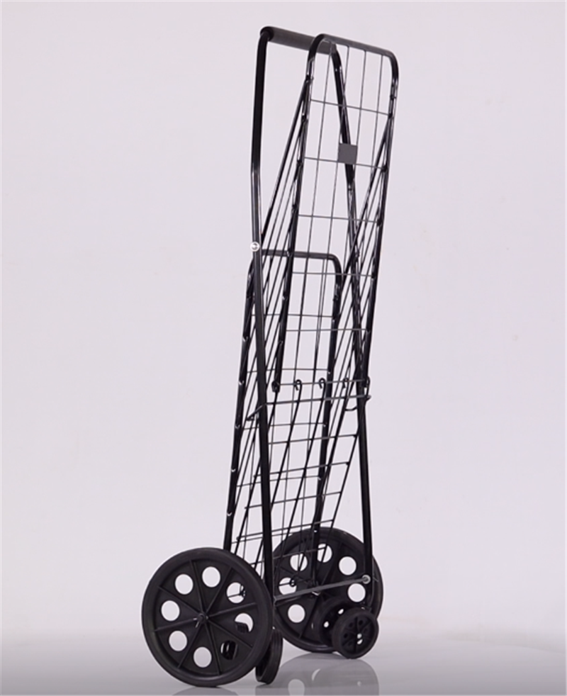 Foldable Metal Wire Shopping Cart with Swivel Wheels