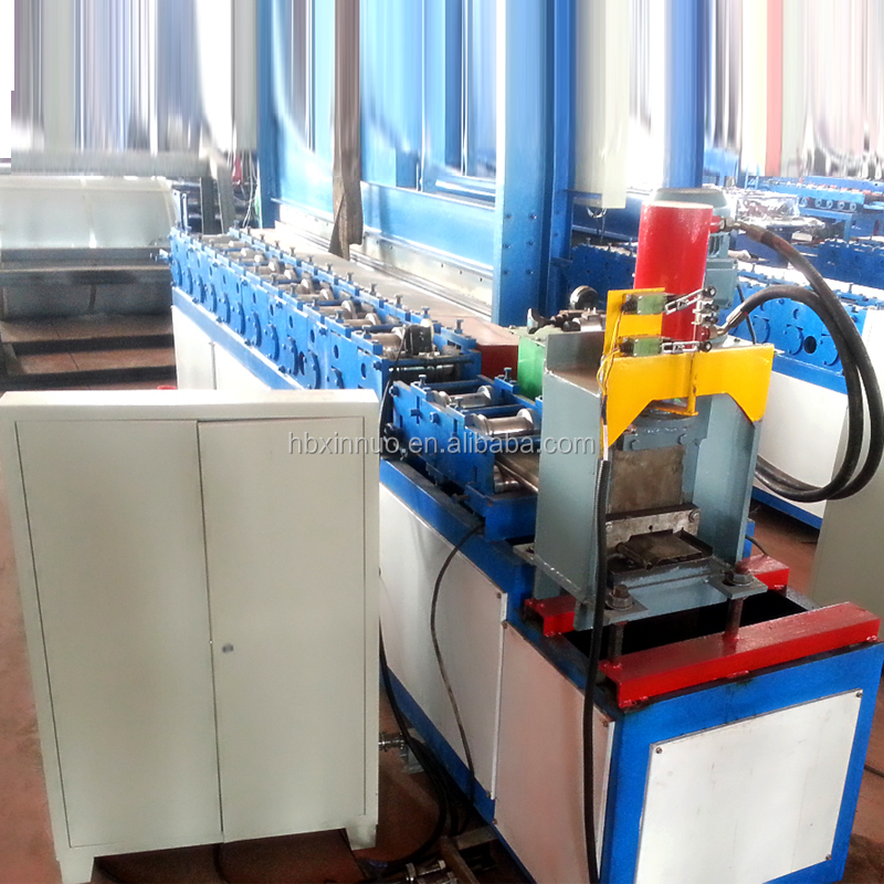 Side view of the shutter door roll forming machine