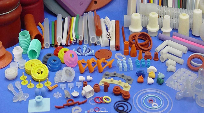 Various silicone molded components like gaskets and seals