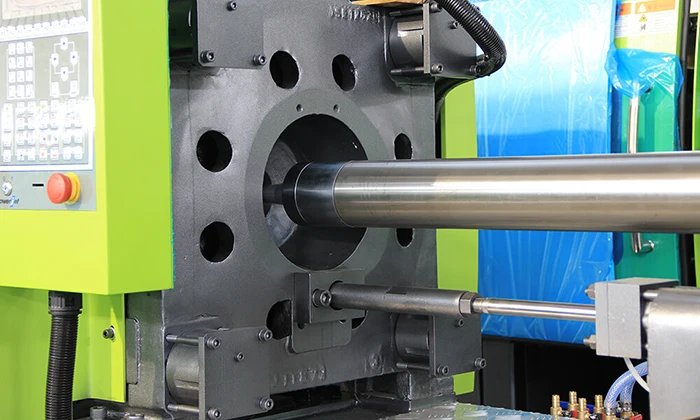 Close up of the injection molding machine control interface