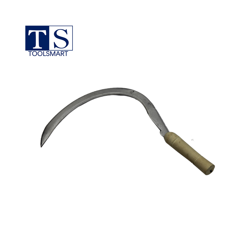Serrated Blade Sickle with Wooden Handle