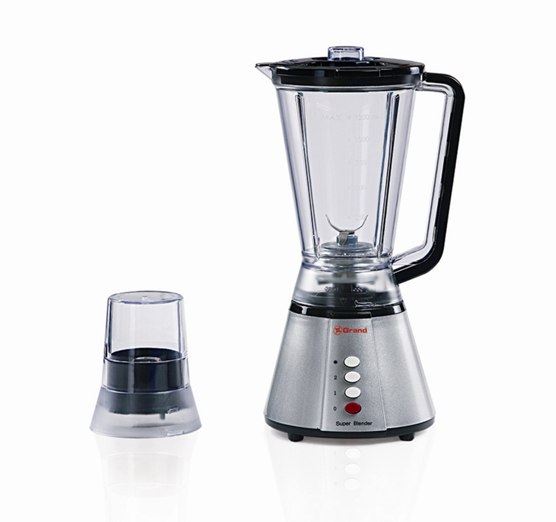 Silver finish blender with mill attachment