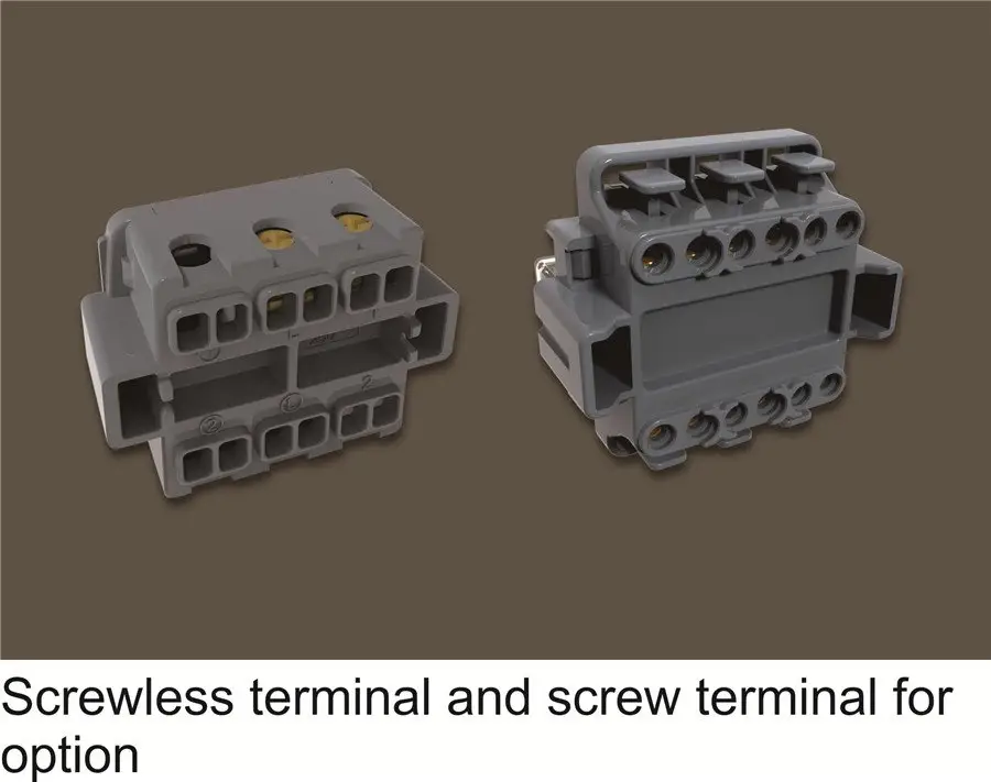 Comparison of screwless and screw terminal blocks