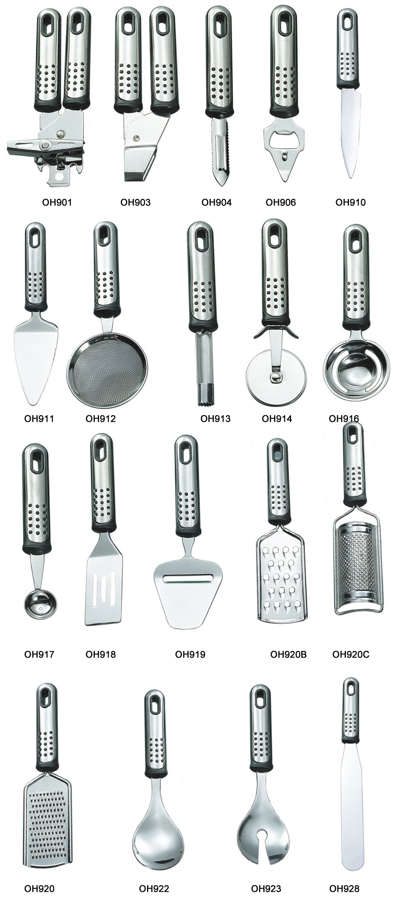 Stainless Steel Kitchen Utensil Set with Ergonomic Handles
