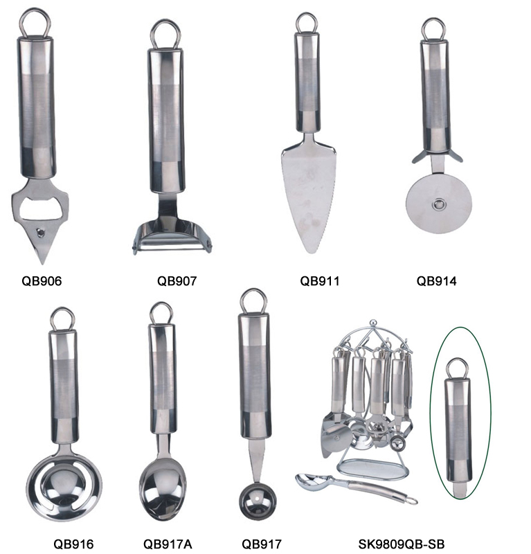 Stainless Steel Kitchen Utensil Set with Holder