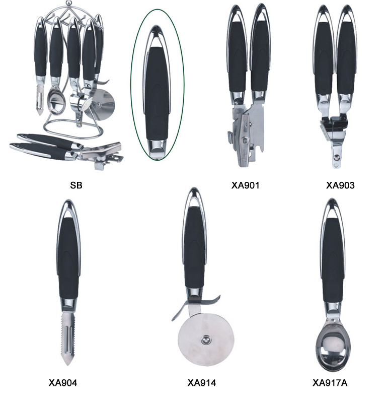 Stainless Steel Kitchen Utensil Set with Stand