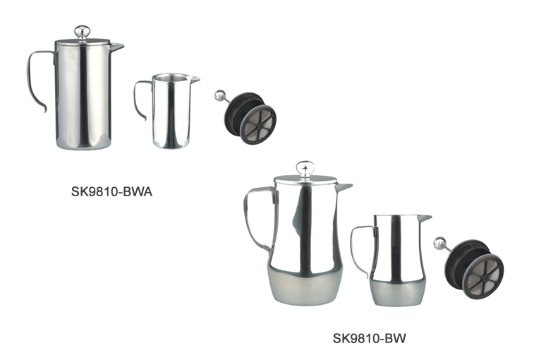 Stainless Steel French Press Coffee Maker with Creamer Pitcher Set