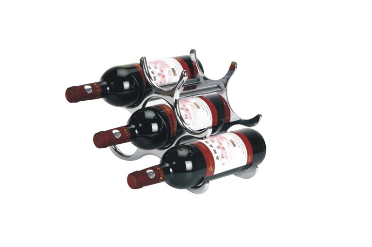 Six-Bottle Chrome Wine Rack