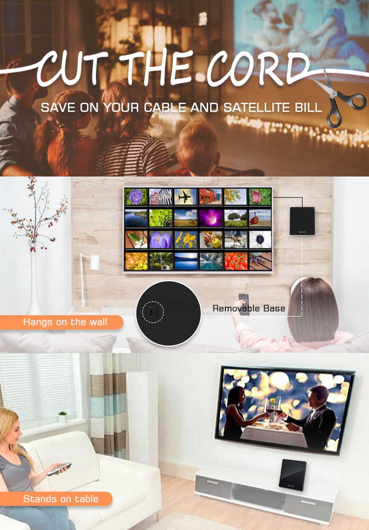 Antenna showing versatile installation options
