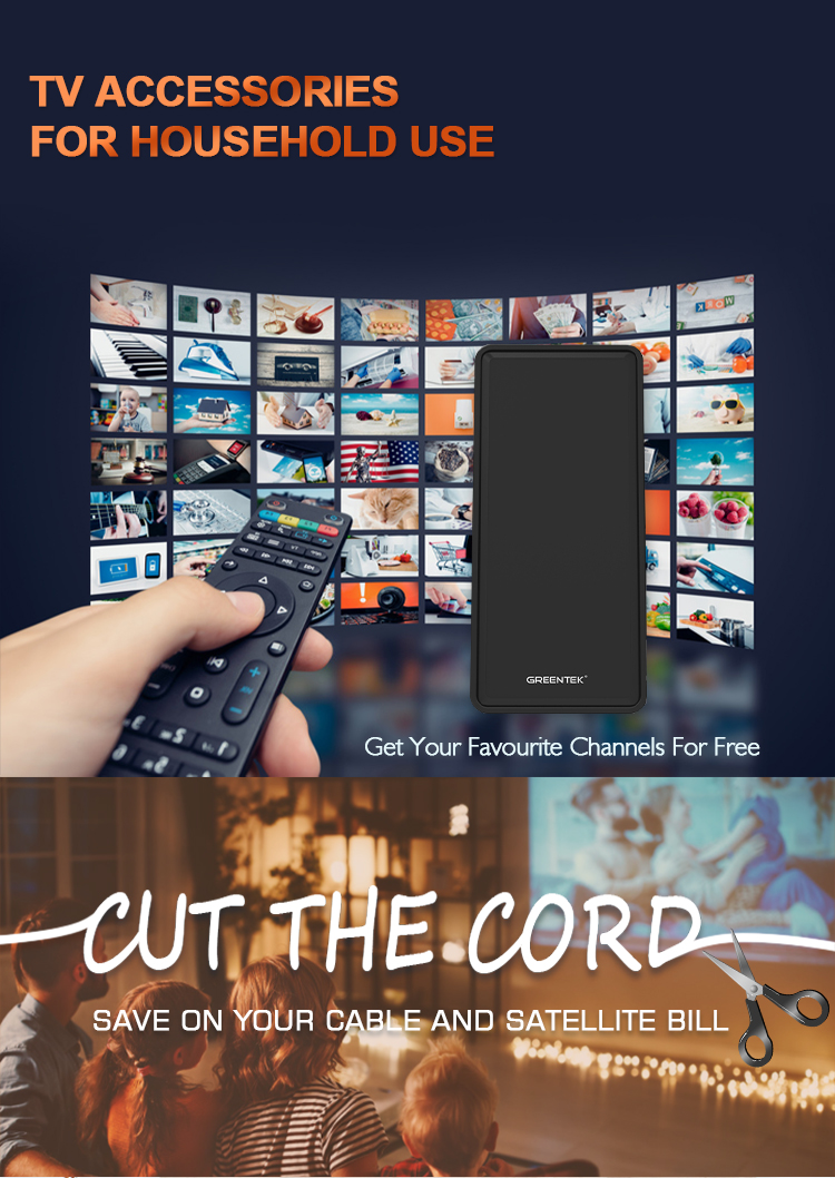 Slim TV antenna for home entertainment setup