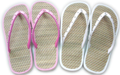 Woven Footbed Flip-Flop Slippers