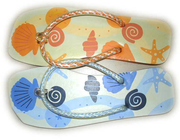 Beach-Themed Decorative Flip-Flop Slippers