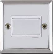 Single Gang Light Switch with Sloped Edge and Polished Chrome Finish