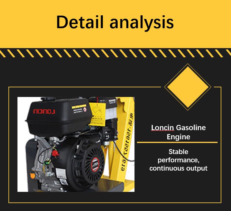 Close up of the gasoline engine