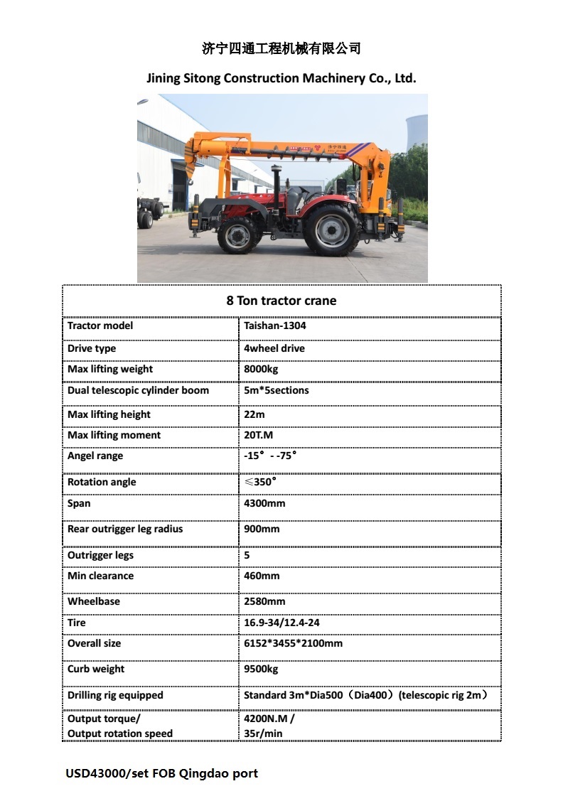 8-Ton Rough Terrain Crane operation overview