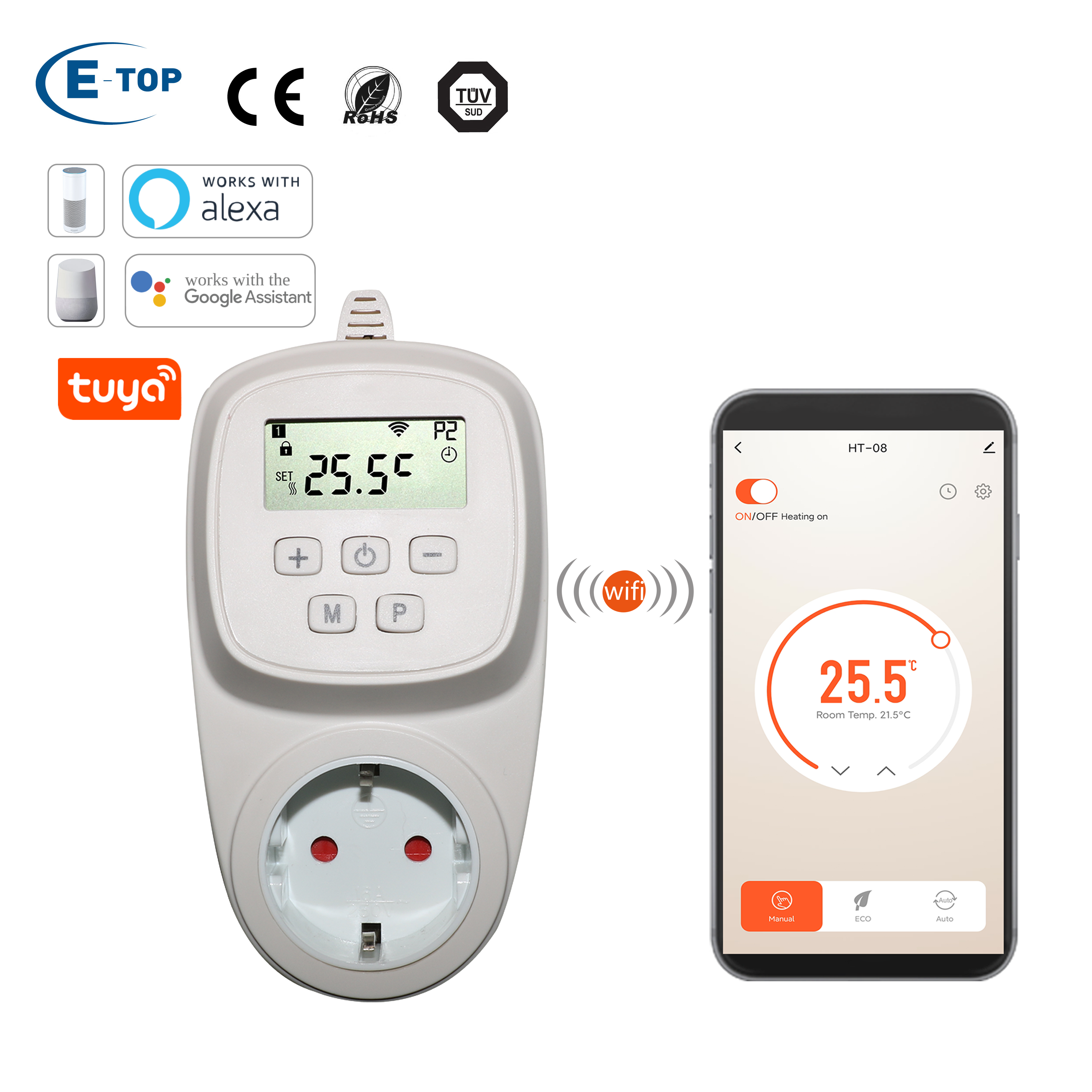 Smart Plug in Heating Thermostat compatible with Alexa and Google Home - Image 3