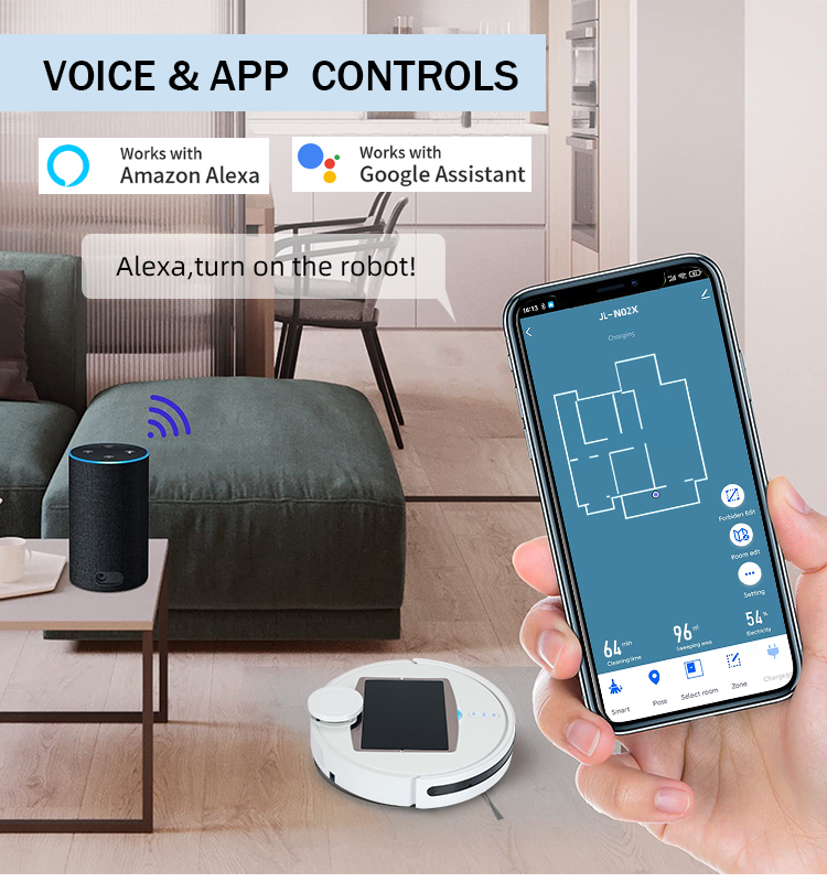 App and voice control interface for robot vacuum