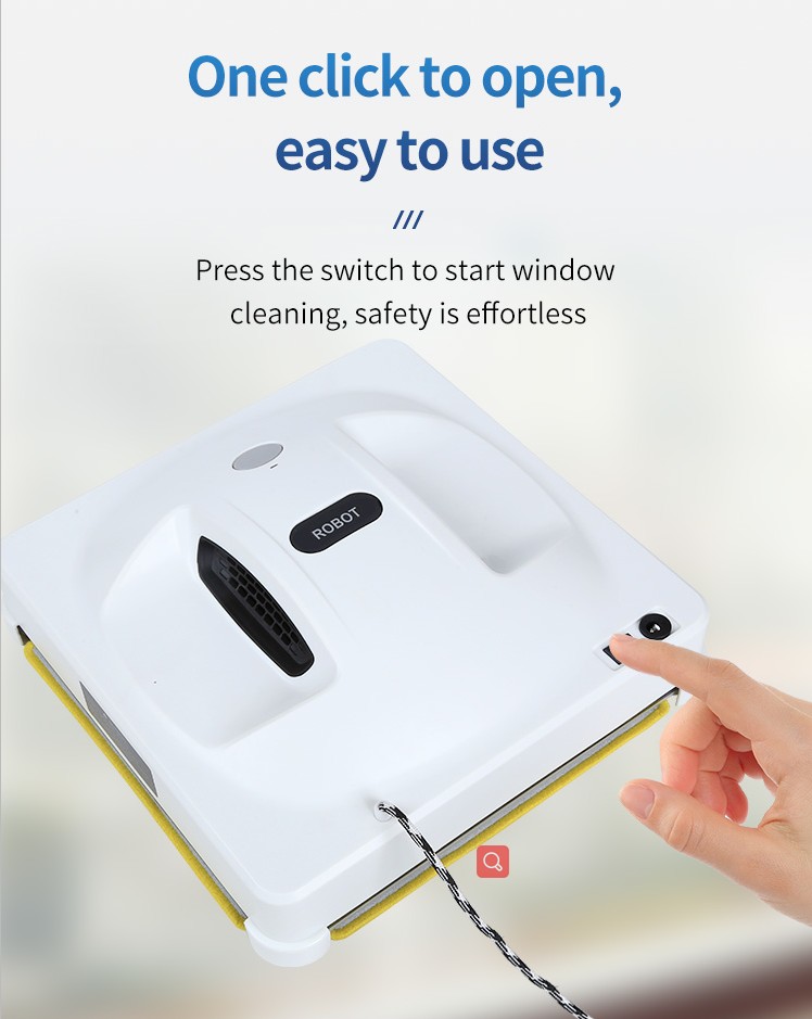 User operating the window cleaning robot with one click