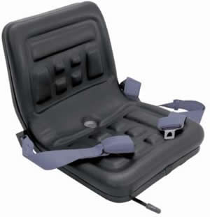 Black Molded Tractor Seat with Adjustable Seatbelt