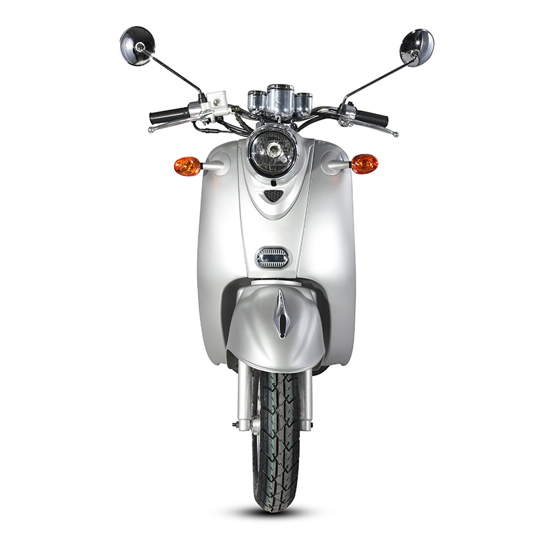 Front view of the retro style electric scooter