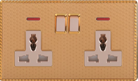 Double Electrical Socket with Light Switches