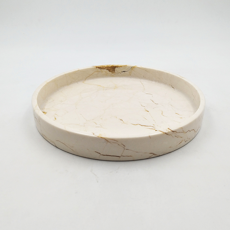 Gold Veined Marble Serving Plate