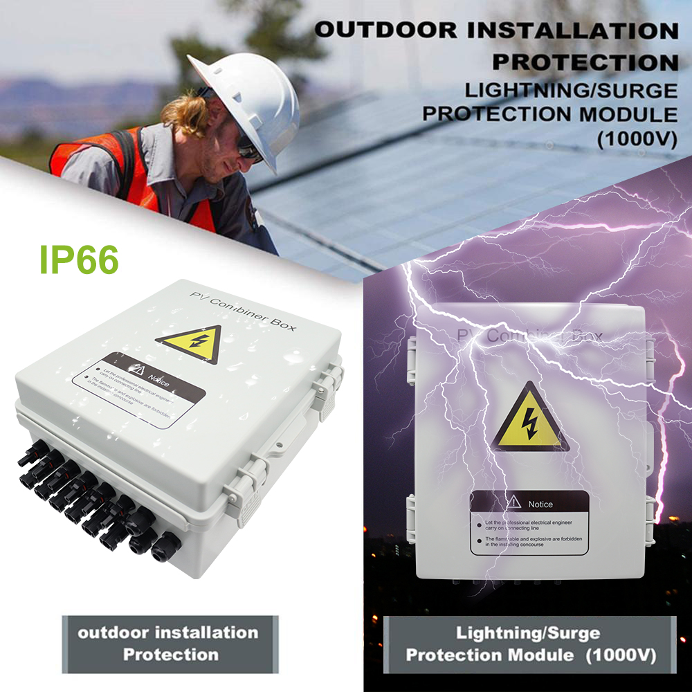 Outdoor installation of the PV combiner box