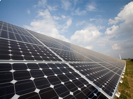 Utility-Scale Monocrystalline Solar Panel Array