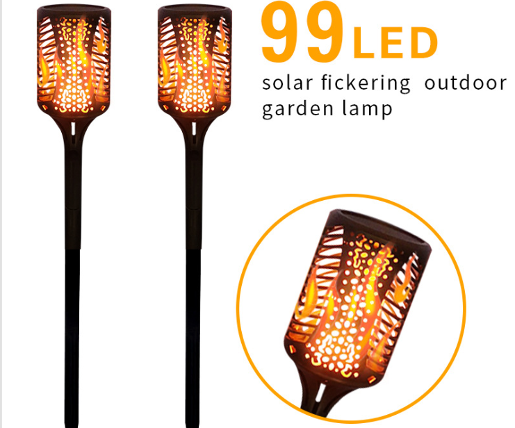 Solar Powered LED Flame Torch