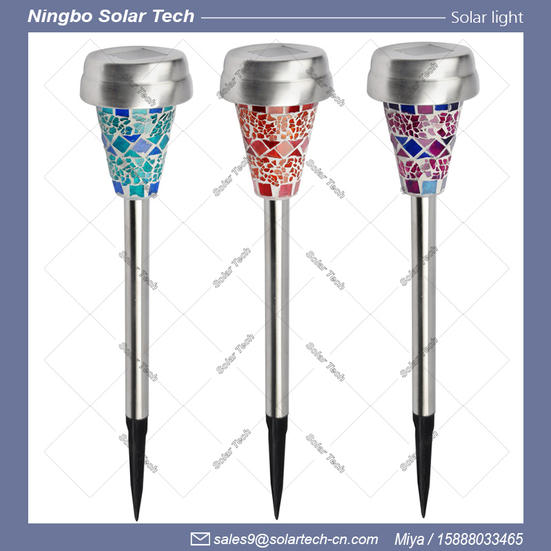 Mosaic Glass Solar Garden Stake Light