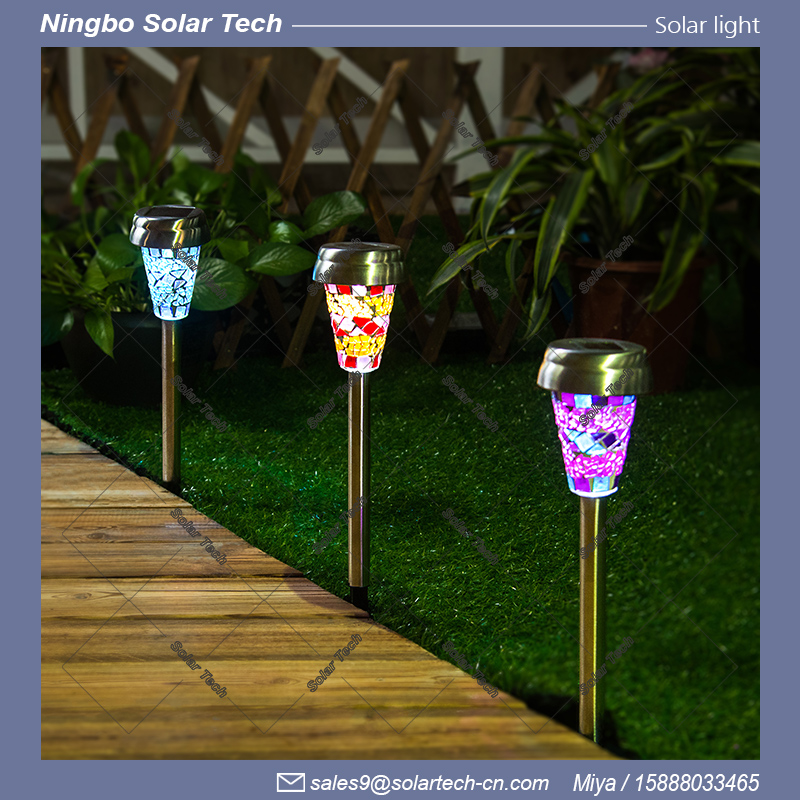 Mosaic Glass Solar Garden Light