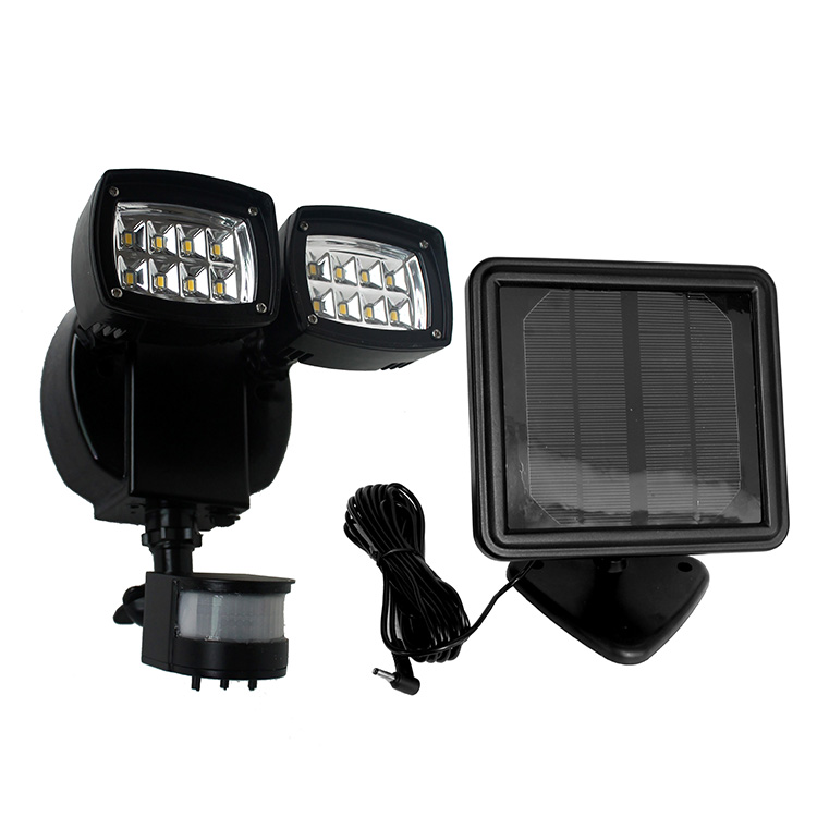 Dual LED Solar Motion Sensor Flood Light