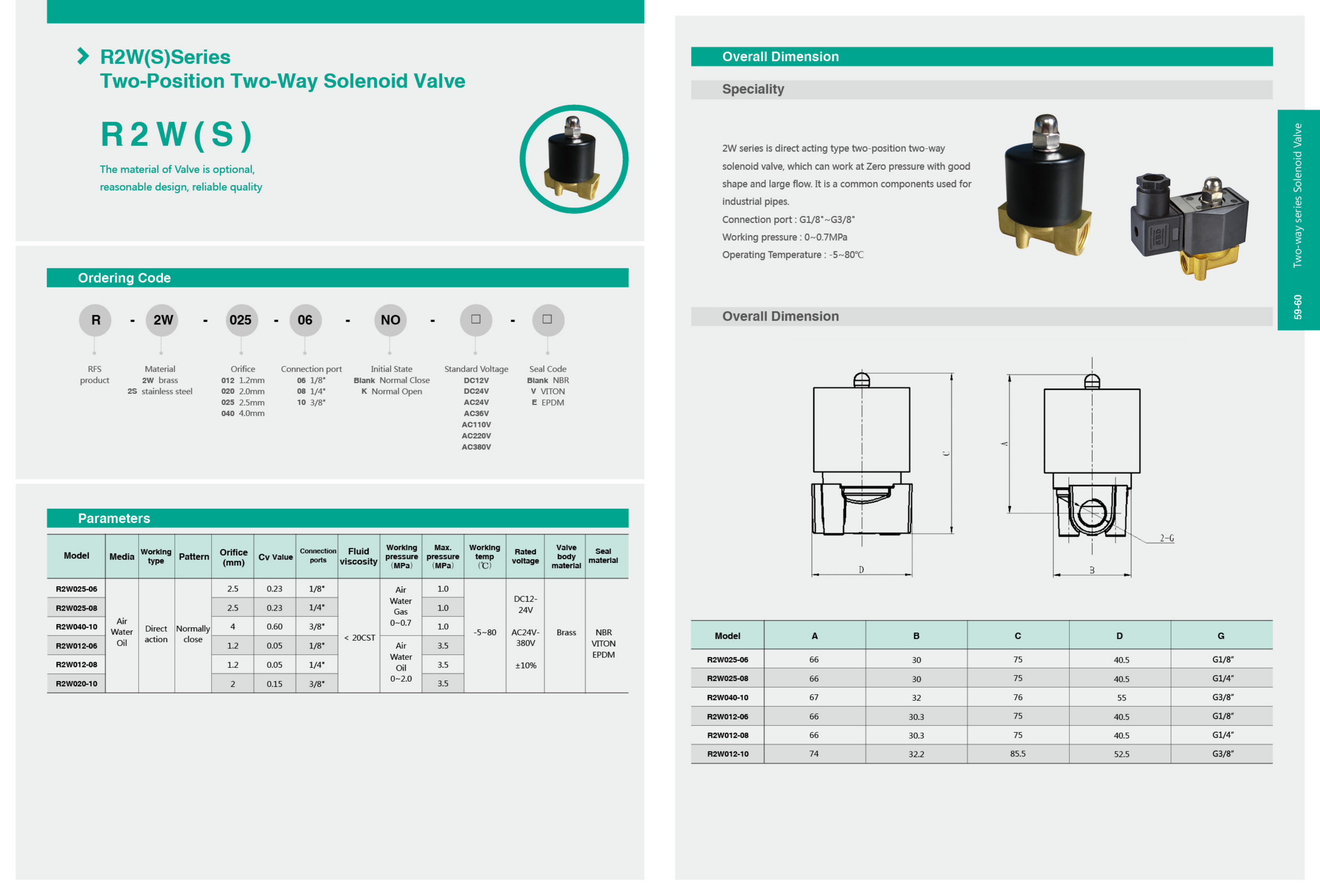 Two-Position Two-Way Solenoid Valve