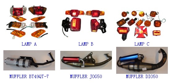 Motorcycle Lighting and Exhaust Replacement Parts