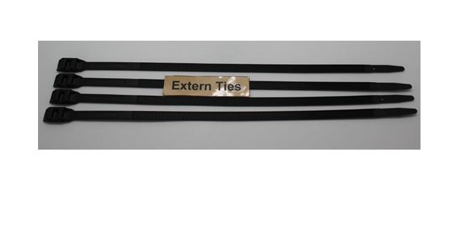 Standard black nylon cable ties with self-locking head