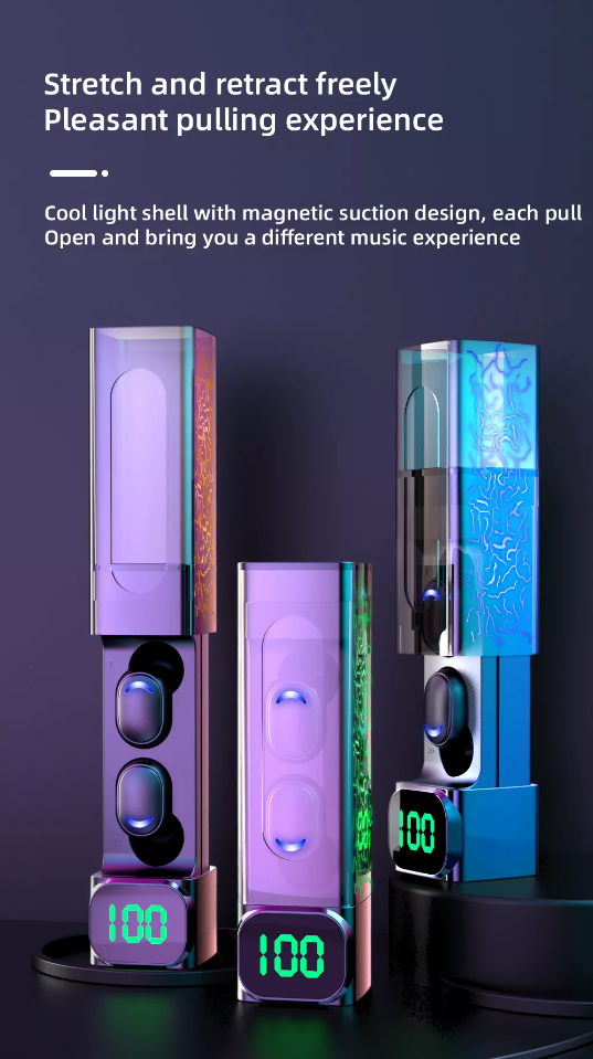 Magnetic suction charging case with digital display