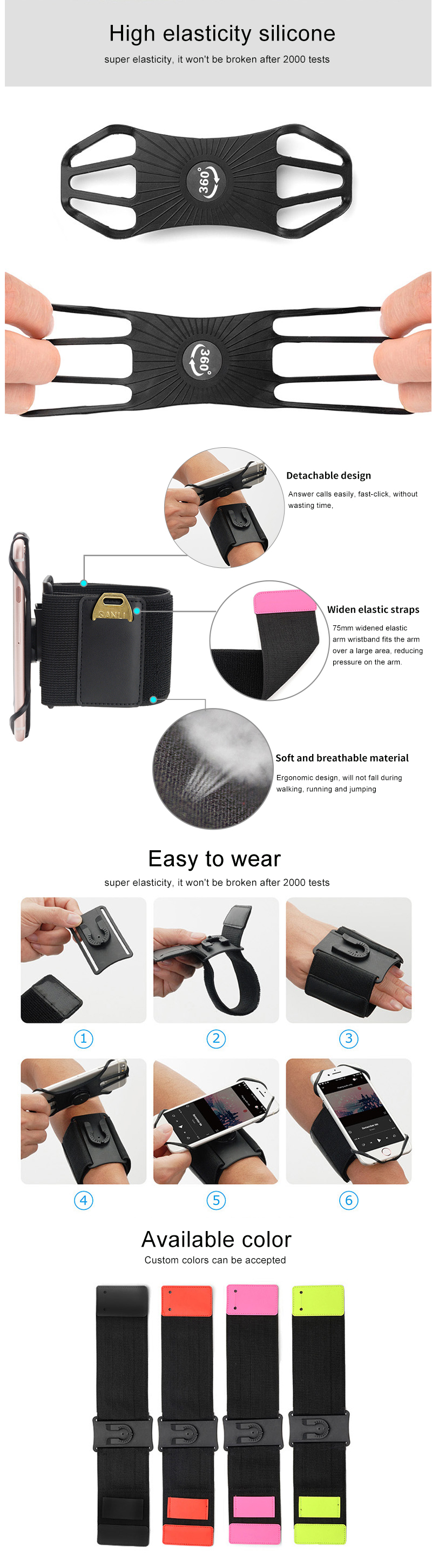 High elasticity silicone phone mount close-up