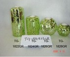 Reflective Green Decorative Candle Holder Set
