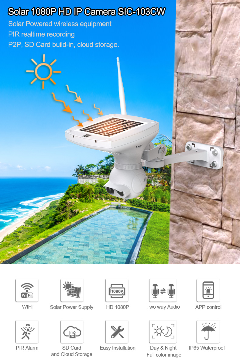 SRESKY 2020 newest product solar power security wireless ip outdoor solar camera wifi - Image 2