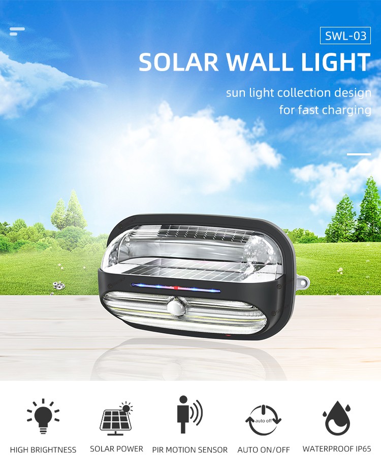 SRESKY outdoor ip65 solar lighting garden yard solar wall light - Image 3