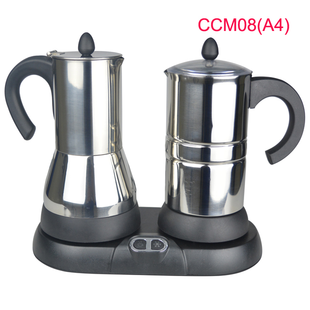 SS electric moka coffee maker and milk frother kit - Image 2