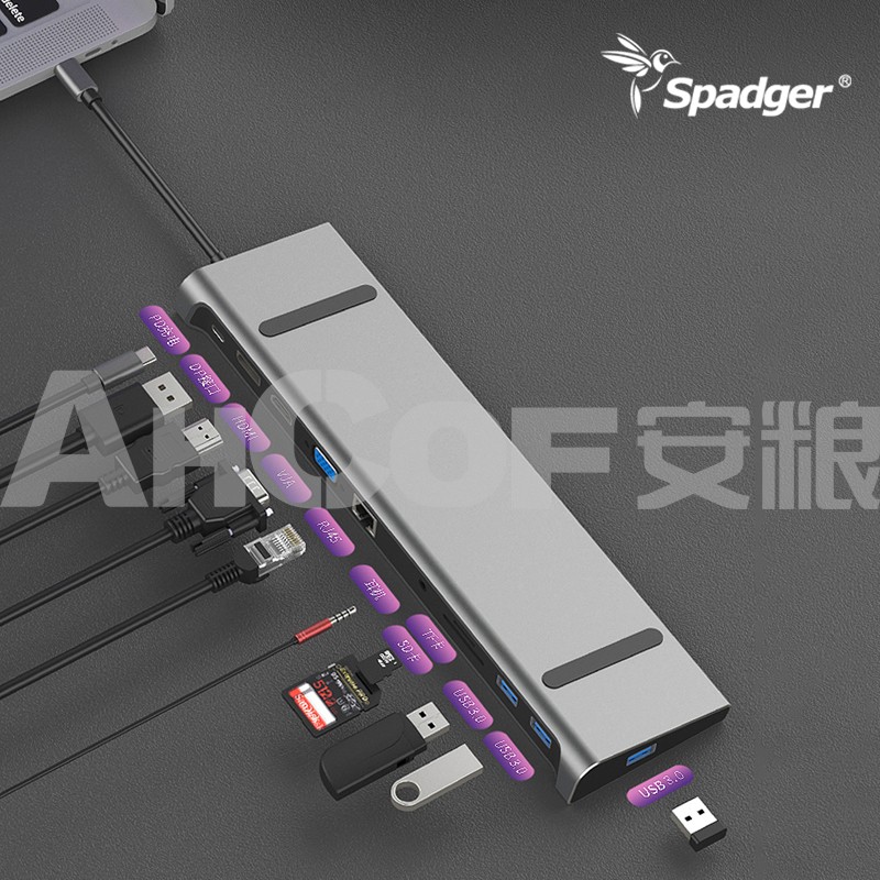 ST1101:USB C Docking Station,Multi-Function 11 in 1 Type-c Hub with PD,3 USB 3.0 Ports,SD/ - Image 2