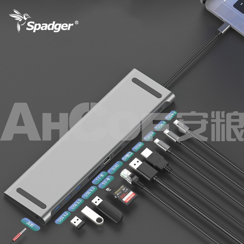 ST1201:USB C Docking Station,Multi-Function 12 in 1 Type-c Hub with PD,3 USB 3.0 Ports,SD/ - Image 2