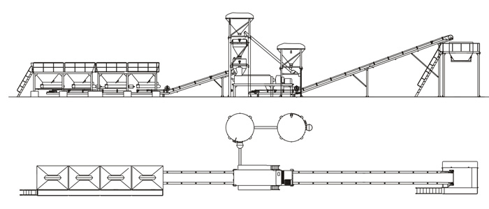 Comprehensive stabilized soil mixing plant showing material flow
