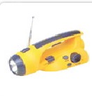 Multi-Functional Emergency Radio with Hand Crank, Solar Panel, and LED Flashlight