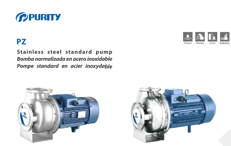 Stainless steel standard pump design features
