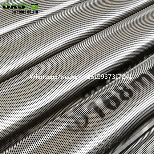 Close up of gravel prepacked well screen wire wrap